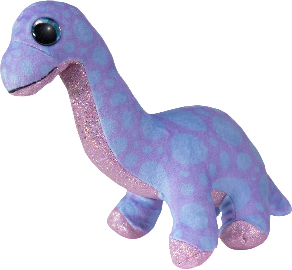 Lumo stjerner krammedyr dino brontosaur lilla 15 cm plys legetøj.