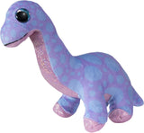 Lumo stjerner krammedyr dino brontosaur lilla 15 cm plys legetøj.