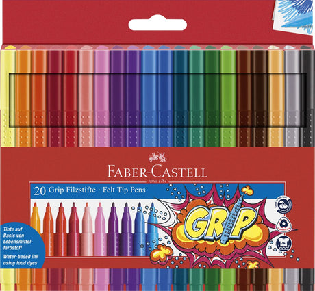Faber-castell viltstiften - grip colour - etui 20 stuks - fc-155320