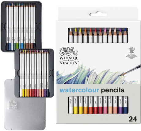 Winsor Newton 0490015 Studio Collection Akvarelblyanter Sæt 24 stykker – Dicores Akvarelblyanter i metaletui