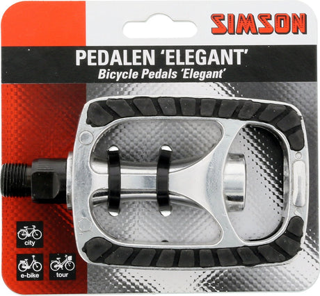 Pedaler sæt elegant 9 16 tommer sølv sort