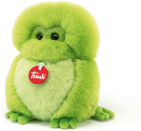 Trudi - fluffies krammefrø 19 cm - håndlavet i Italien - højkvalitets plys krammedyr - tøjdyr til drenge og piger - grøn - 14x19x13 cm str. s
