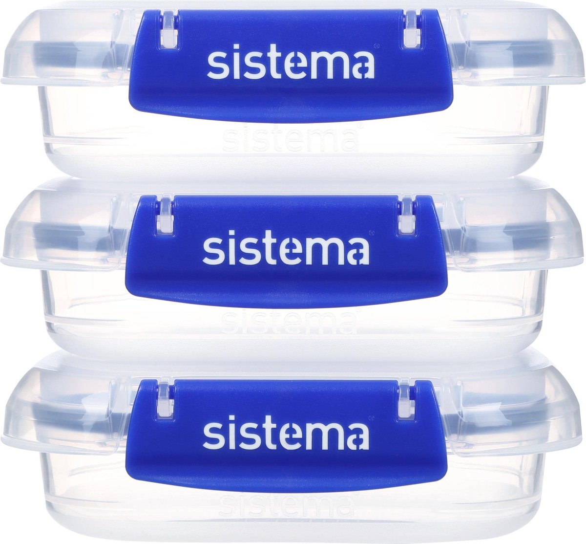 Sistema klip it + rektangulær madopbevaringsboks - sæt med 3 - 3x180ml
