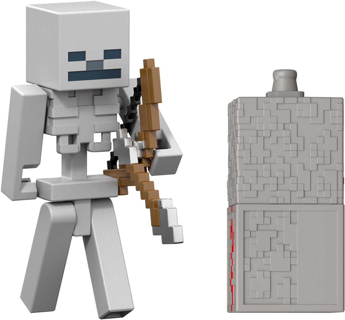 Mattel minecraft redstone charged skeleton actiefiguur en accessoireset