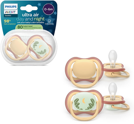 Philips avent ultra air – ademend en lichtgewicht fopspeen (0-6 mnd) – 2 stuks - scf087 09