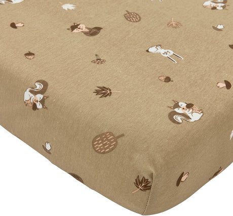 Meyco baby skovdyr lagnet juniorseng - sand - 70x140 150cm
