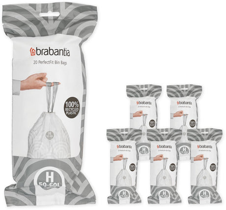 Brabantia perfectfit affaldssække - 50 60 l - kode h - 6 ruller x 20 stk.
