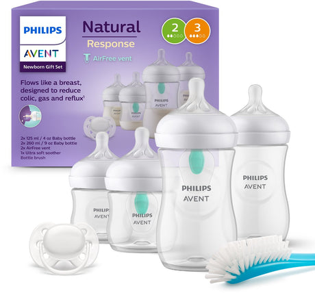 Philips avent natural response flaske - startsæt til nyfødte babyer scd657 11 - sutteflasker med anti-kolik sutte