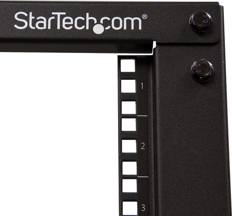 Startech .com 12u open-frame serverrack med 4 stolper med justerbar dybde inkl. hjul, nivelleringsfødder og kabelkroge