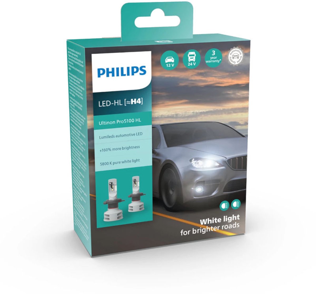 Philips ultinon pro5100 hl h4 led set 11342u51x2