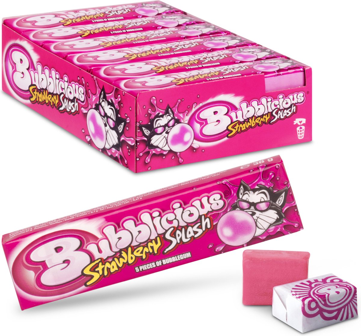Bubblicious jordbær - tyggegummi - 1x18 stk