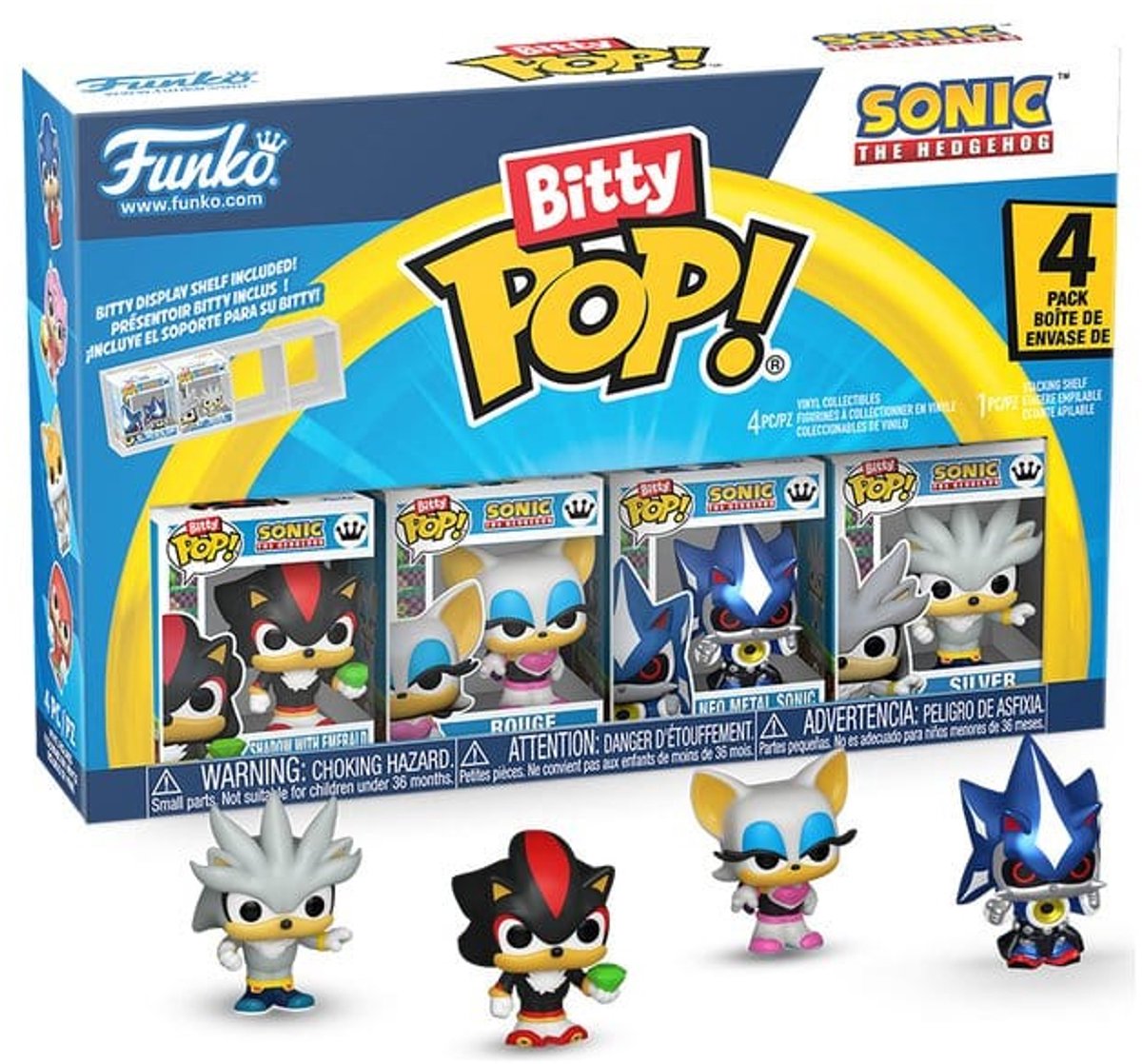 Funko Sonic Bitty Pop! vinylfigur 4-pak skygge 2,5 cm minifigur - 2 cm