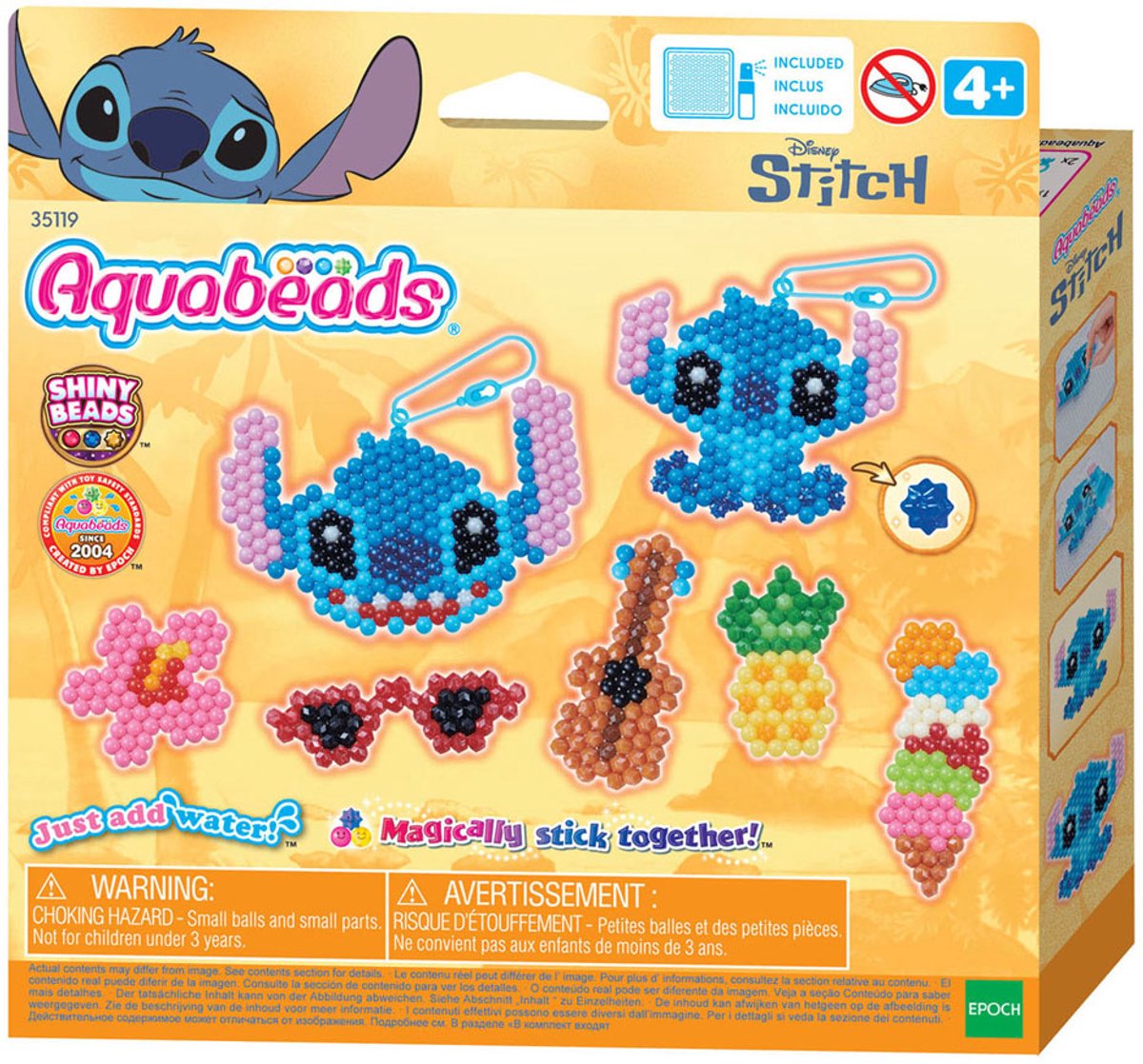 Aquabeads stitch nøglering sæt (700 perler) håndværkssæt - perler der klæber til vand