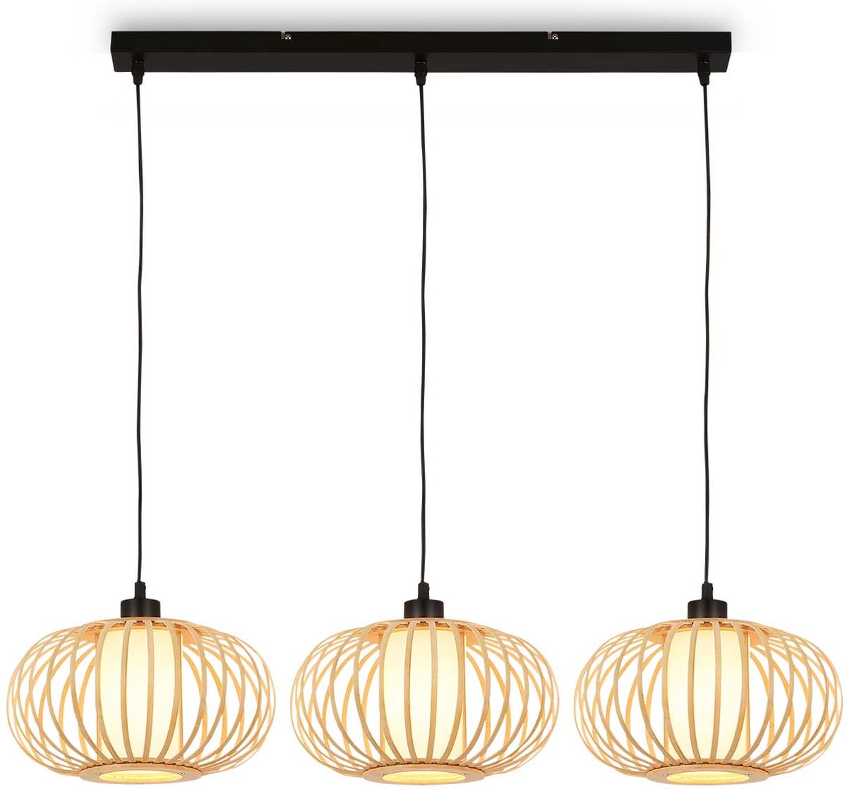 Briloner - rotti - hængelampe, 120 cm, 3x e27, max. 10w, træfarvet
