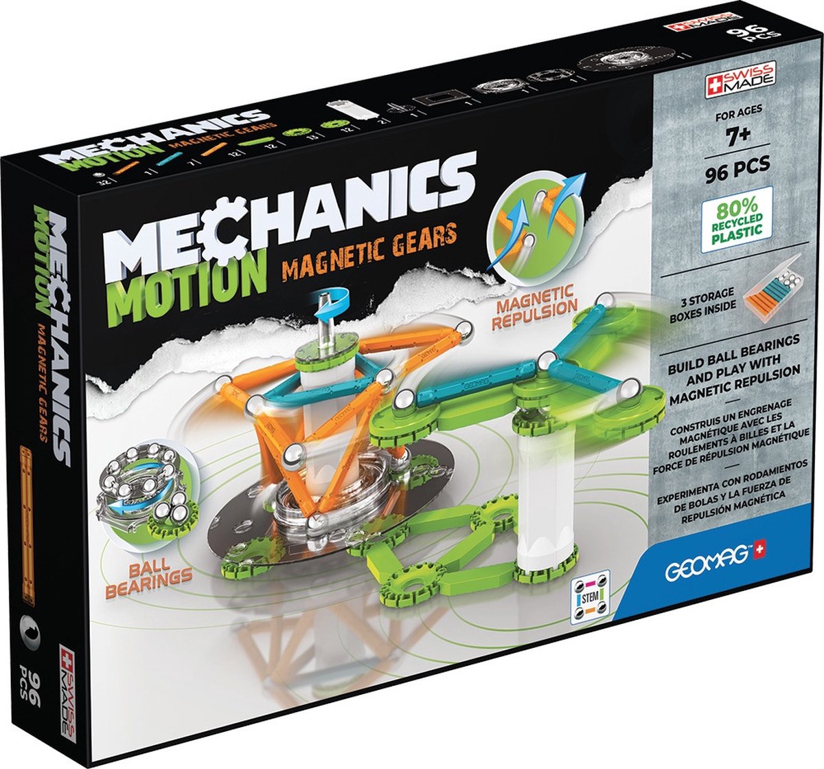 Gardenkraft geomag mechanics motion re 2 magnetiske gear 96 stk