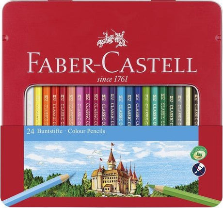 Faber-castell farveblyanter - slot - dåse 24 stykker - fc-115824