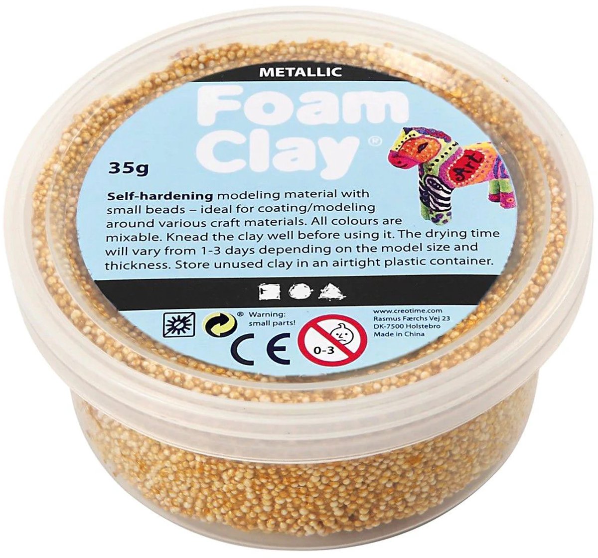 Foam clay - metallisk guld, 35gr.