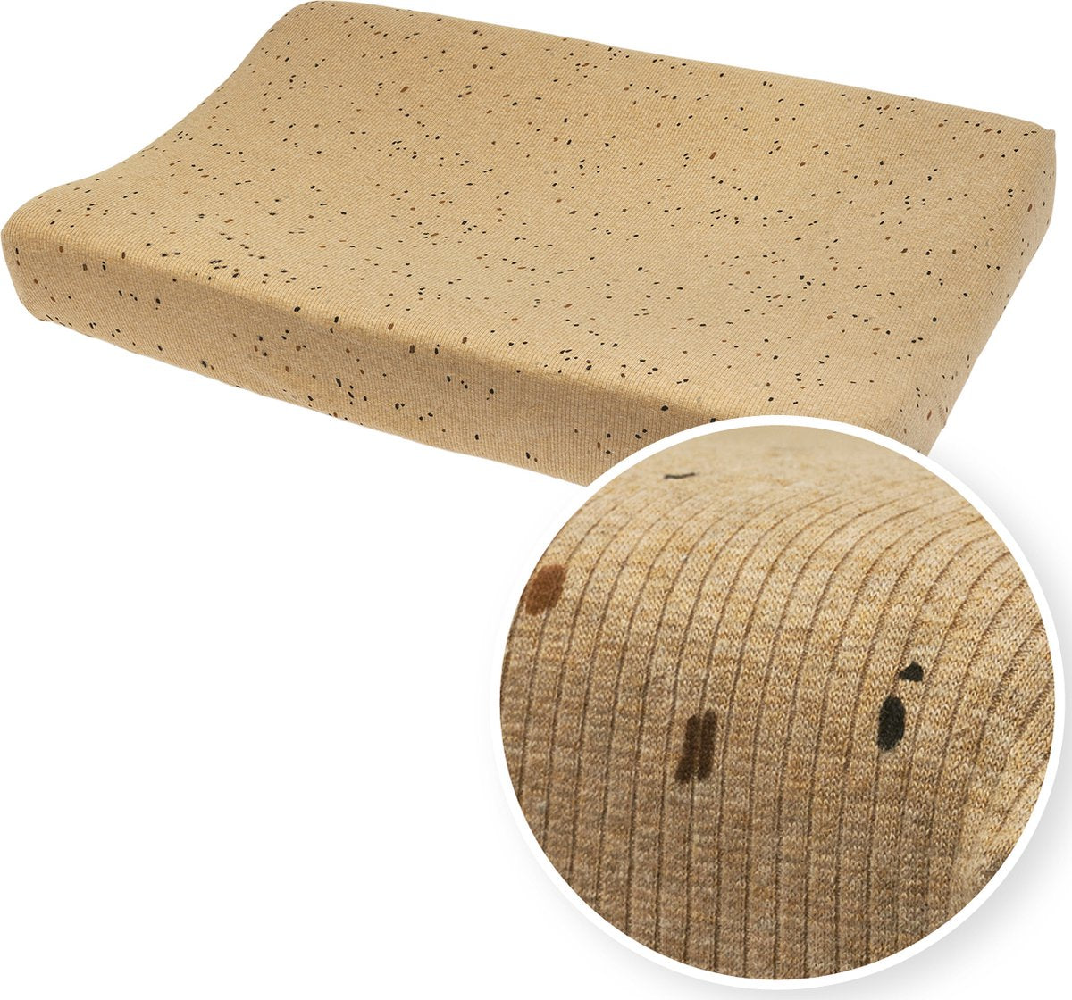 Meyco baby rib mini spot pusleunderlag - toffee melange - 50x70cm