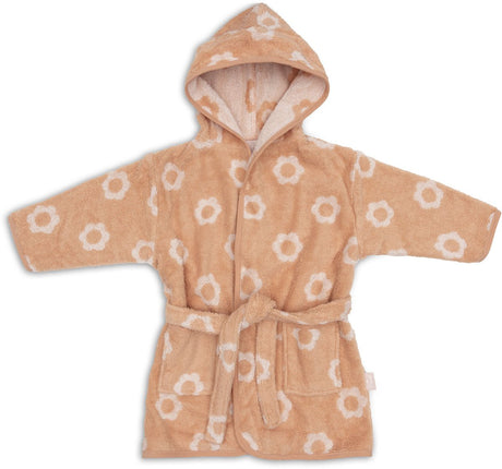 Jollein badjas - 100% badstof - 1-2 jaar - jacquard - flower 1-2 jaar