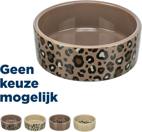 Trixie madskål drikkeskål Leo cat keramisk leopardprint assorteret