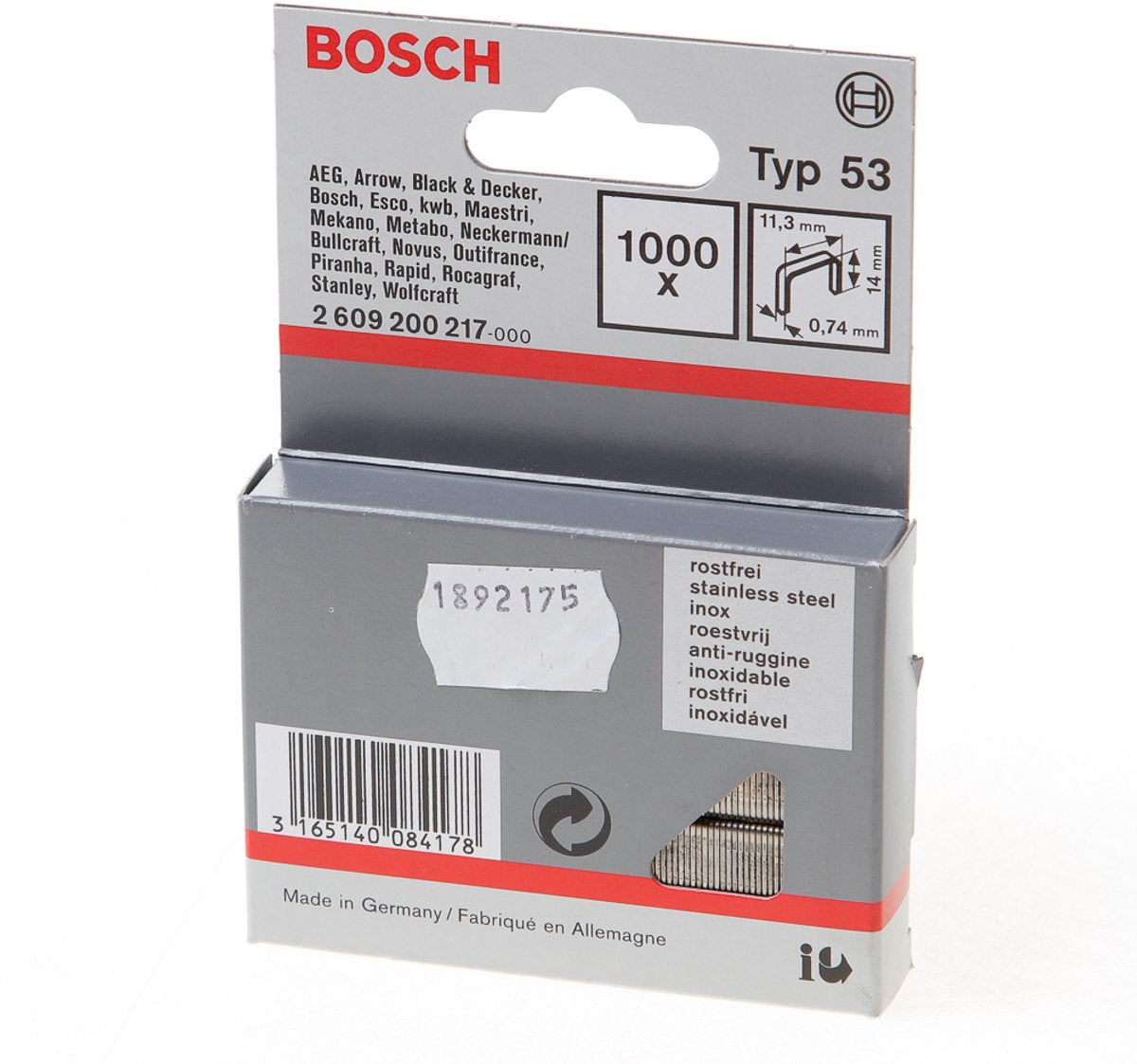 Bosch - ikke med fintråd type 53 11,4 x 0,74 x 14 mm