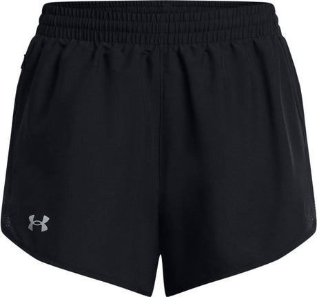Under armour ua fly by 3'' shorts-blk damesportsbukser - sort - hvid - reflekterende