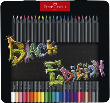 Faber-castell farveblyanter - sort udgave - 36 stykker i blikhylster - fc-116437