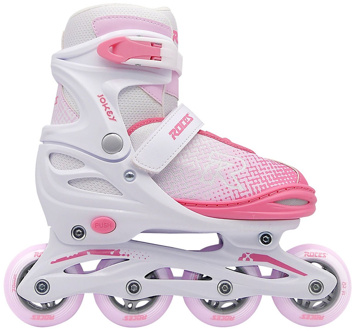 Roces jokey x pige rulleskøjter hvid pink 26-29