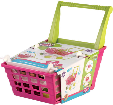Anroni indkøbskurv pink grøn