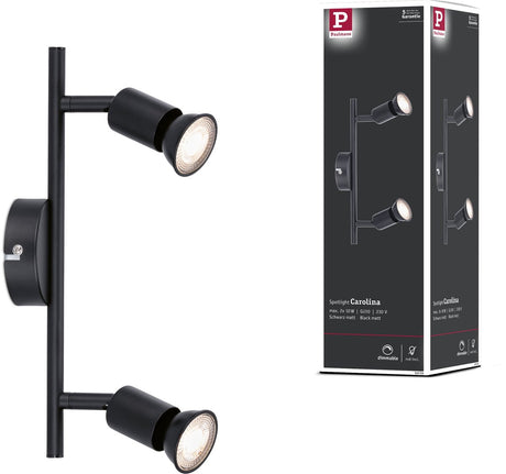 Paulmann spotlight carolina gu10 230v max. 2x10w dæmpbar sort mat