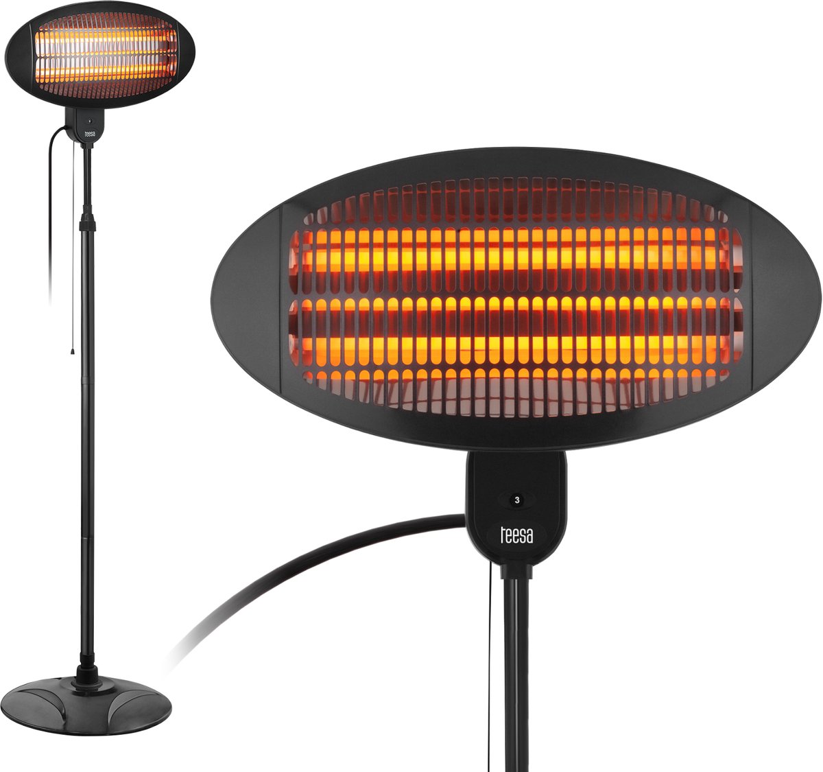 Teesa tsa8050 - elektrisk terrassevarmer, 3 indstillinger