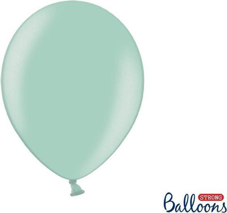 Partydeco balloner metallisk stærk mintgrøn - 30 cm - 10 stk