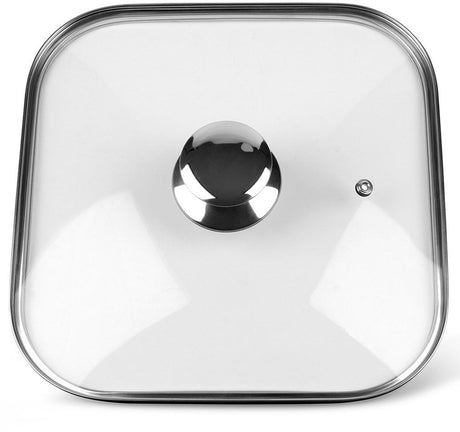 Orion grande - glazen deksel - 27x27 cm - hittebestendig - met ventilatie