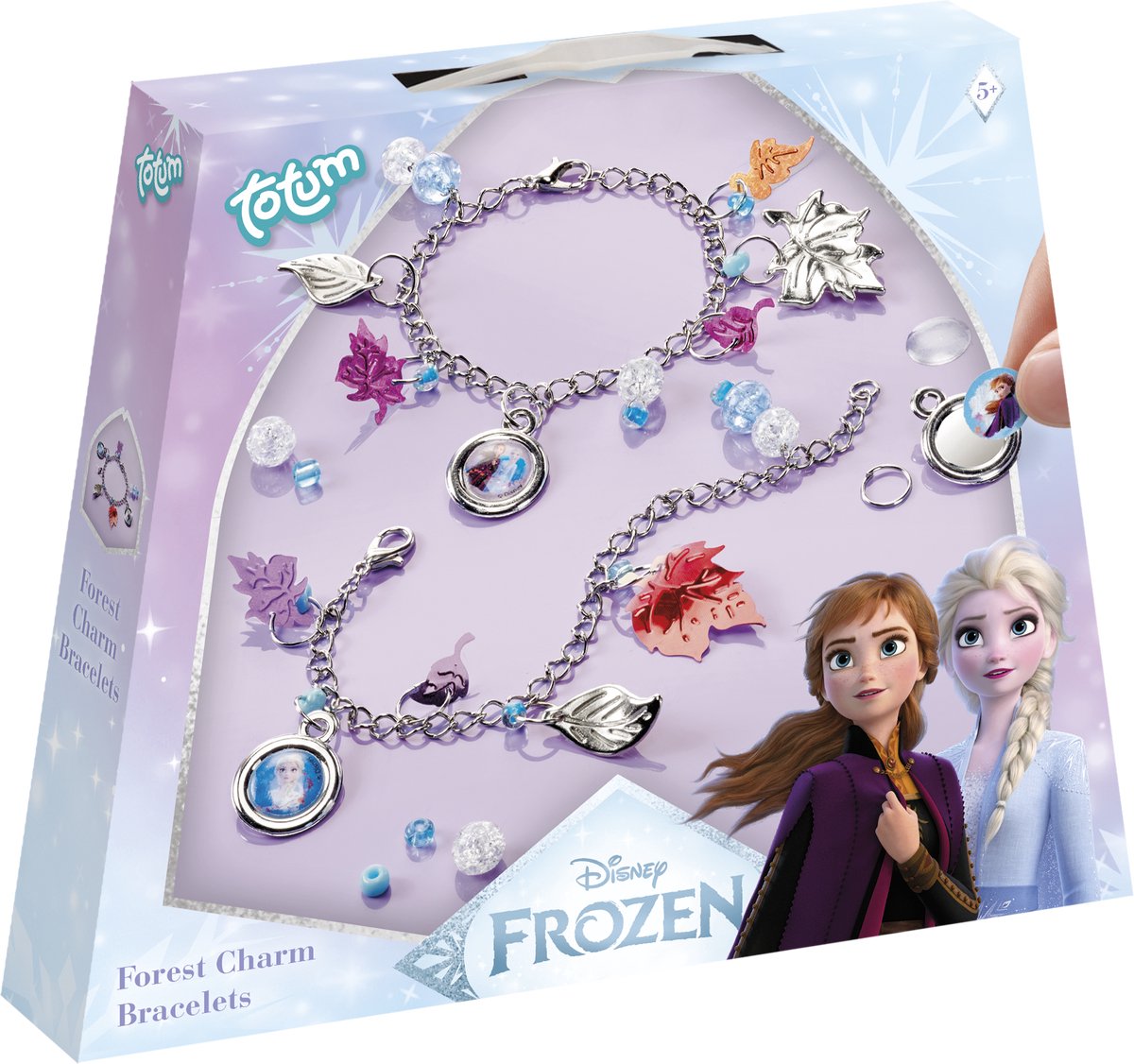Lave Totum Disney frosne charmearmbånd med Anna og Elsa legetøj til piger fra 5 år - lave venskabsarmbånd - skov charme armbånd gavetip