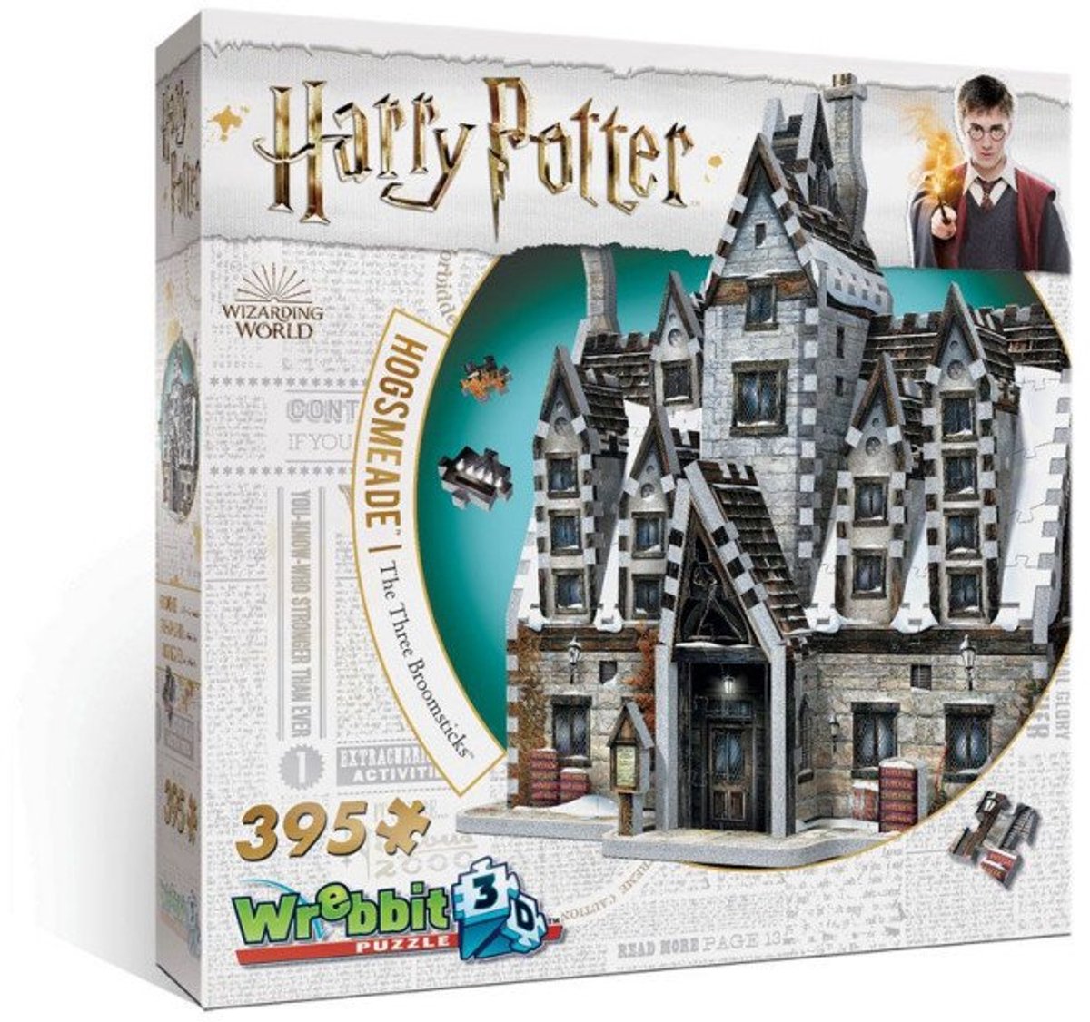 Wrebbit hogsmeade tre kosteskaft harry potter 3d puslespil (395 stykker)