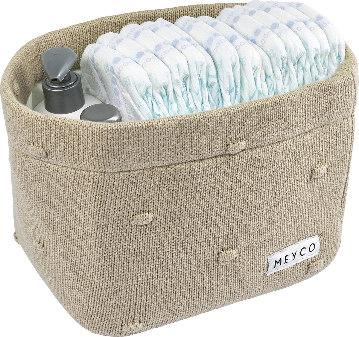 Meyco baby mini knob puslekurv - sand - lille