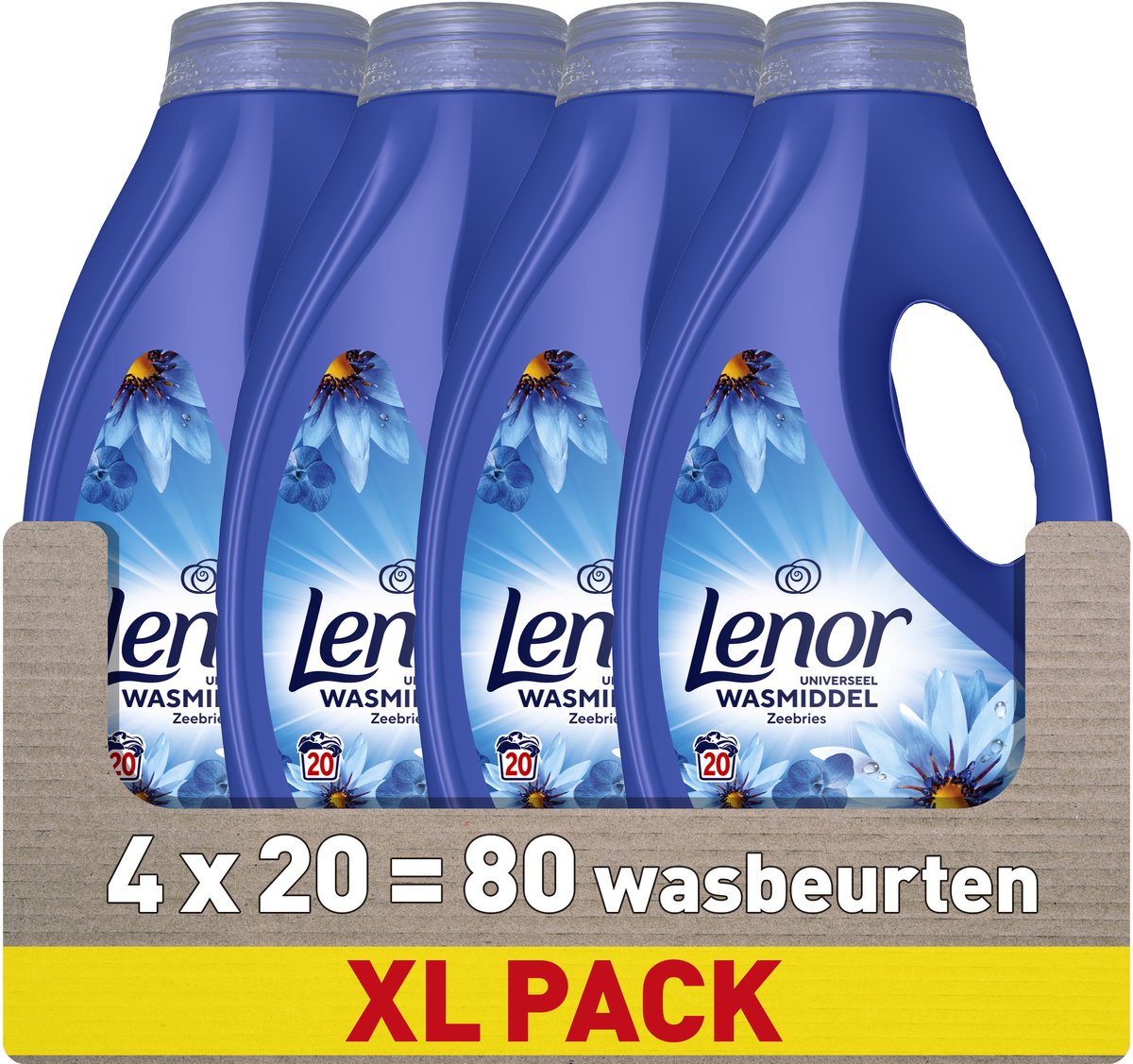 Lenor flydende vaskemiddel - havbrise - 4 x 20 vaske
