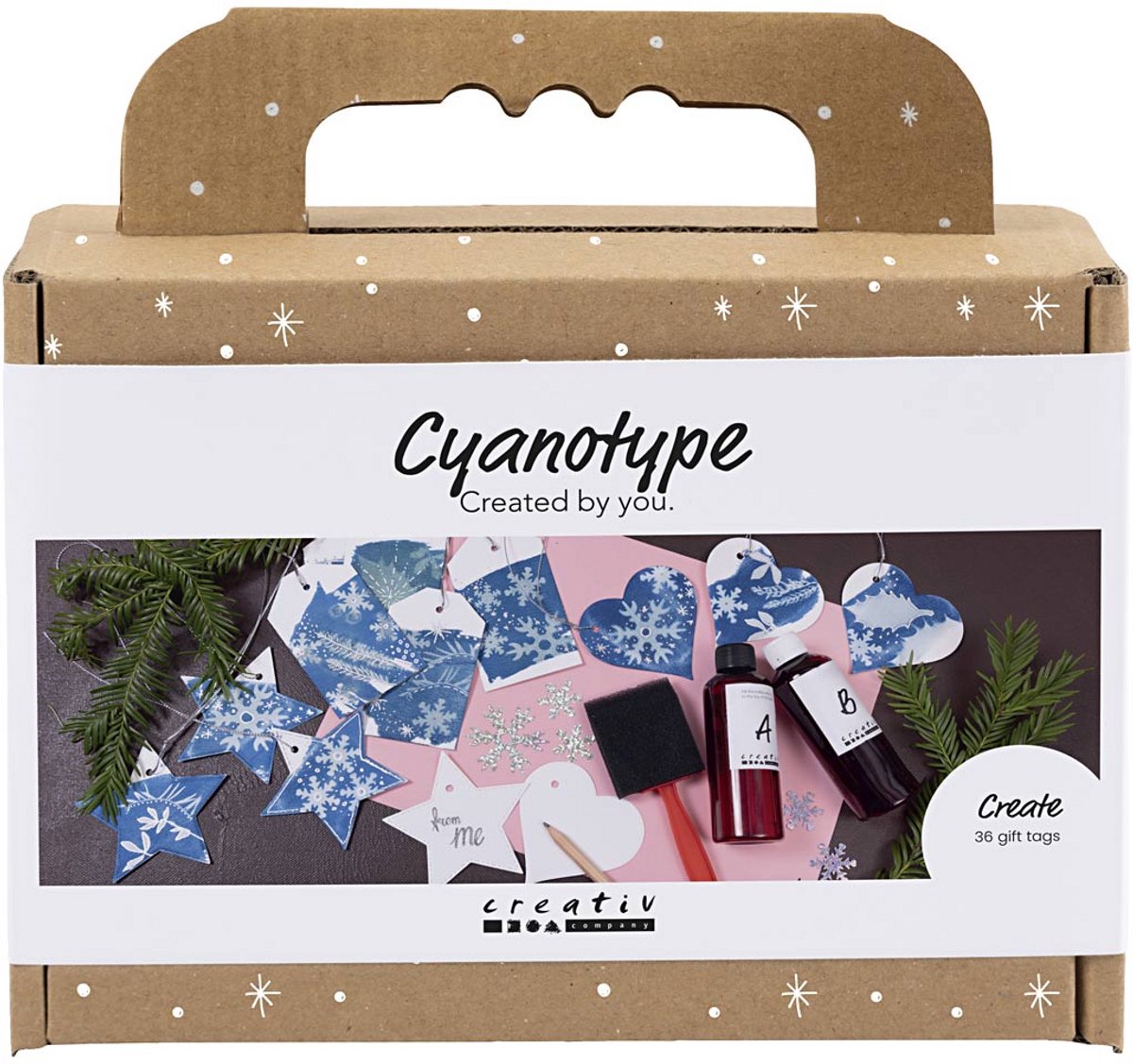 Kreativ virksomhed https: www.cchobby.nl mini-hobbyset-cyanotype-geschenklabels-blauw-zilver-1-doos