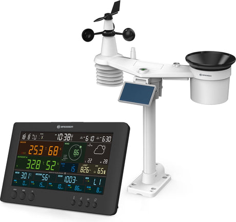 Bresser vejrstation - air mon - 7-i-1 sensor med solpanel - med app - måler UV bl.a.