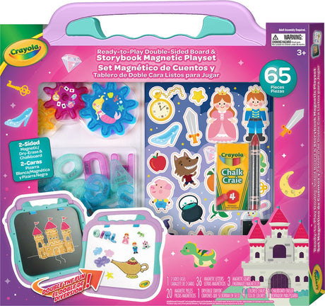 Crayola - hobbypakke - skab dit eget eventyr - dobbeltsidet tavle: sort og hvid magnetisk tavle