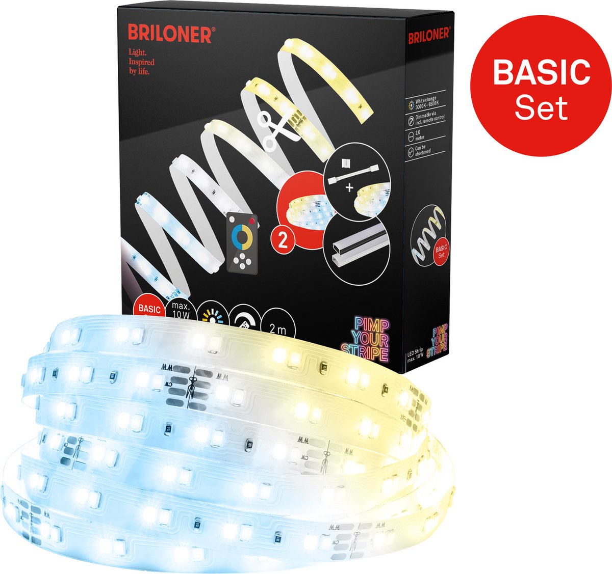 Briloner pimp your stripe startsæt LED strip 2m, CCT, fjernbetjening