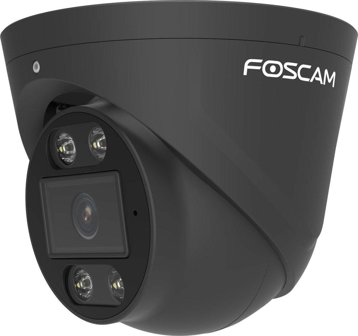 Foscam T5EP udendørs sikkerhedskamera - 5MP 3K PoE IP-kamera - person- og køretøjsdetektion - nattesyn 20m - spotlight sirene - 2-vejs lyd - IP66 - sort