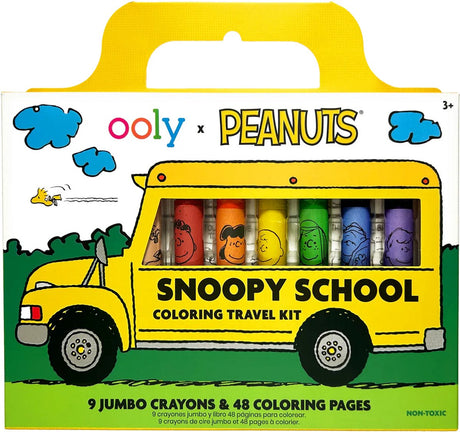Ooly - x peanuts - snoopy rejsepakke - 9 farveblyanter med 48 sider