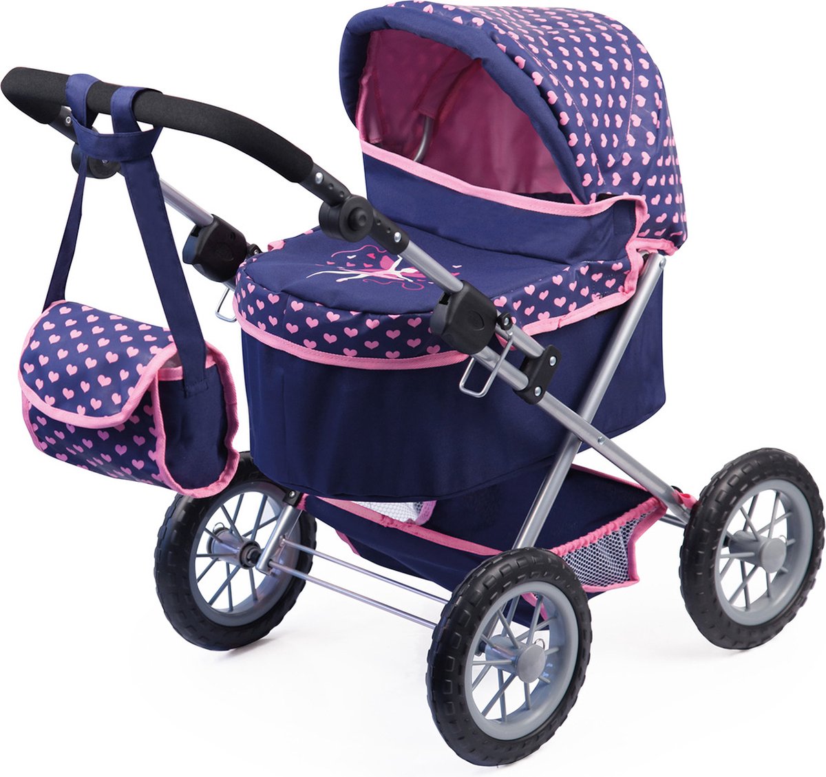 Bayer design - trendy dukkevogn - blå og pink