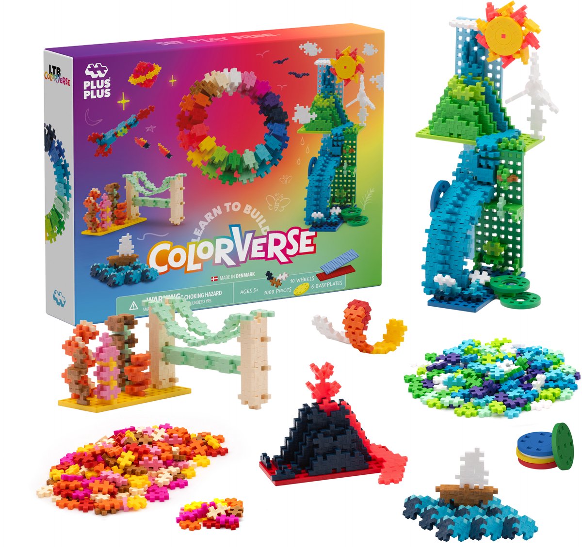 Plus-plus lær at bygge colorverse super sæt - 3972 - byggelegetøj - byggelegetøj - sæt med 1000 byggeklodser - fra 5 år