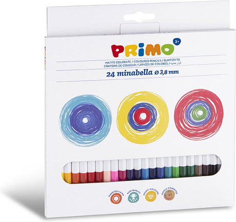 Primo - 24 Minabella farveblyanter ø3,8mm i æske