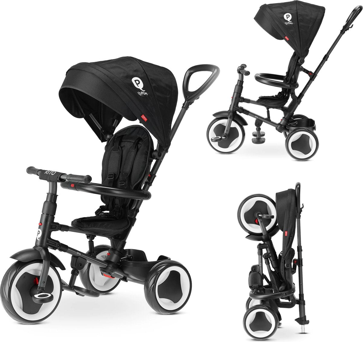 Qplay rito trehjulet cykel - balancecykel - sort