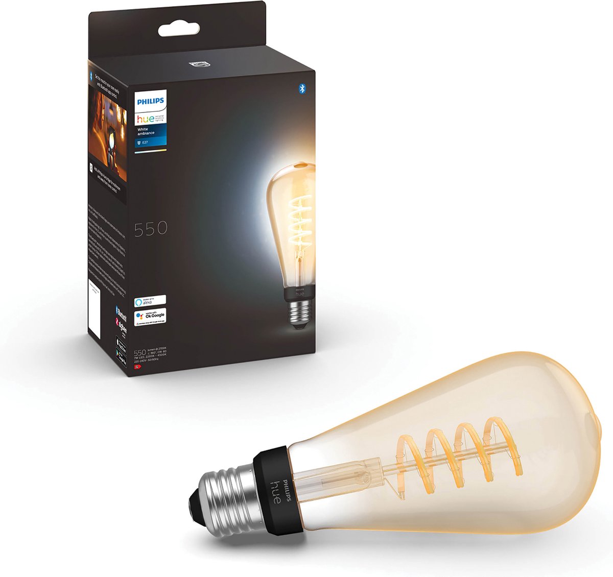 Philips hue filament edisonlamp st64 - warm tot koelwit licht - 1-pack - e27