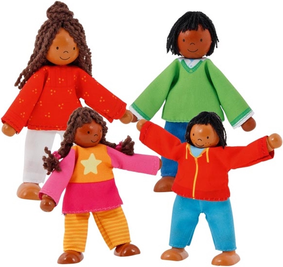Goki Wooden Dollhouse Dolls Flexible Modern Family, 4 ..