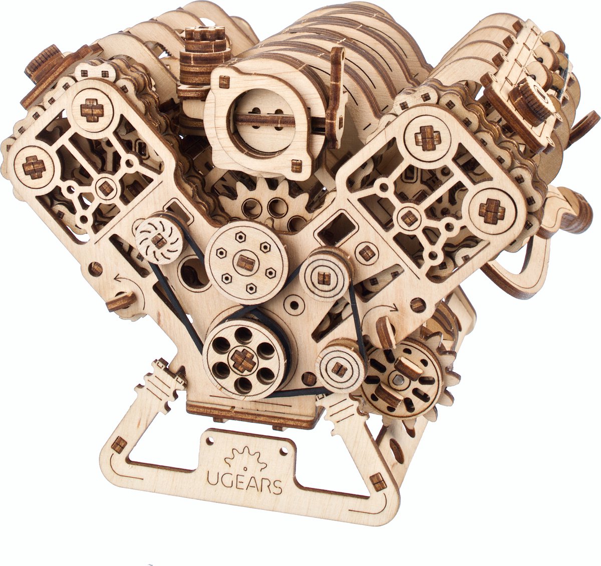 Ugears træ 3d model - v8 motor